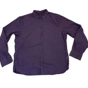 CJ Black Mens Size XXL Pinstripe Button Down Long Sleeve Shirt Purple and Blue